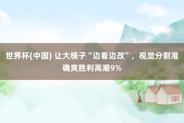 世界杯(中國) 讓大模子“邊看邊改”，視覺分割準(zhǔn)確爽勝利高潮9%