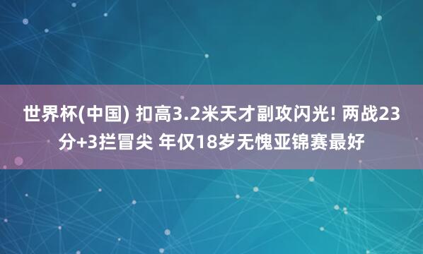 世界杯(中國) 扣高3.2米天才副攻閃光! 兩戰23分+3攔冒尖 年僅18歲無愧亞錦賽最好